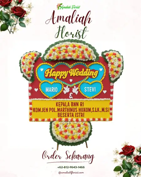 Papan Bunga Pernikahan Badau